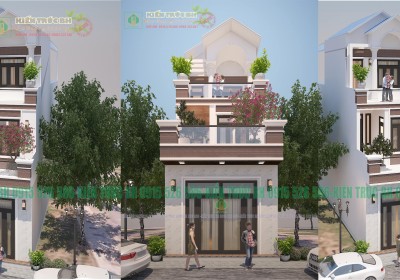 Mẫu nhà 3 tầng có 4 phòng ngủ 5x20 m